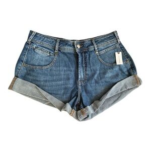 Pilcro Anthropologie Bandits Denim Shorts Women 31 Blue Cuffed Stretch NWT
